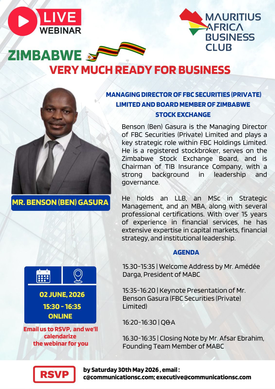MABC (Mauritius Africa Business Club) Webinar Invitation